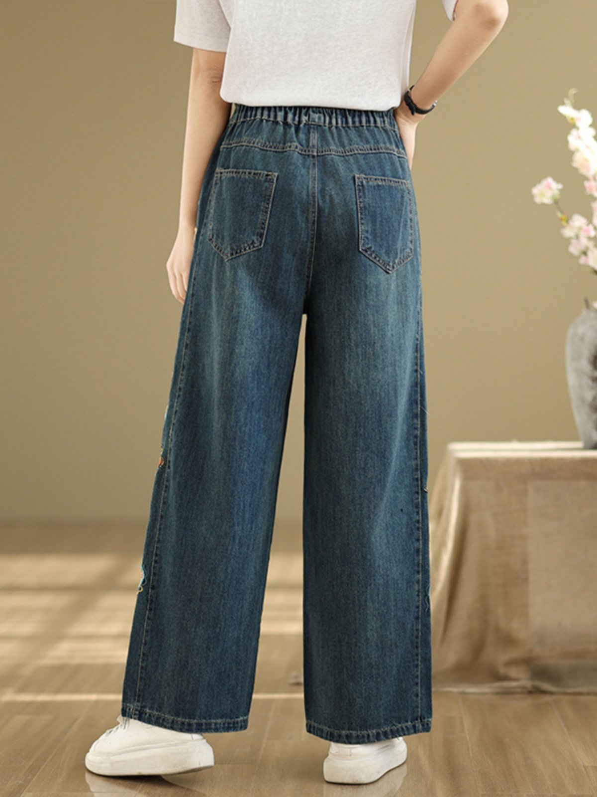 Flower Embroidery Women's Deni - Embroidery Unique Design ulasan dan harga