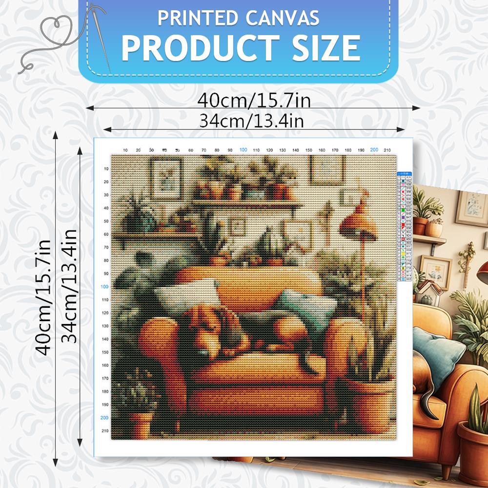 HUACAN Cross Stitch Kit Dog An - Embroidery Job ulasan dan harga