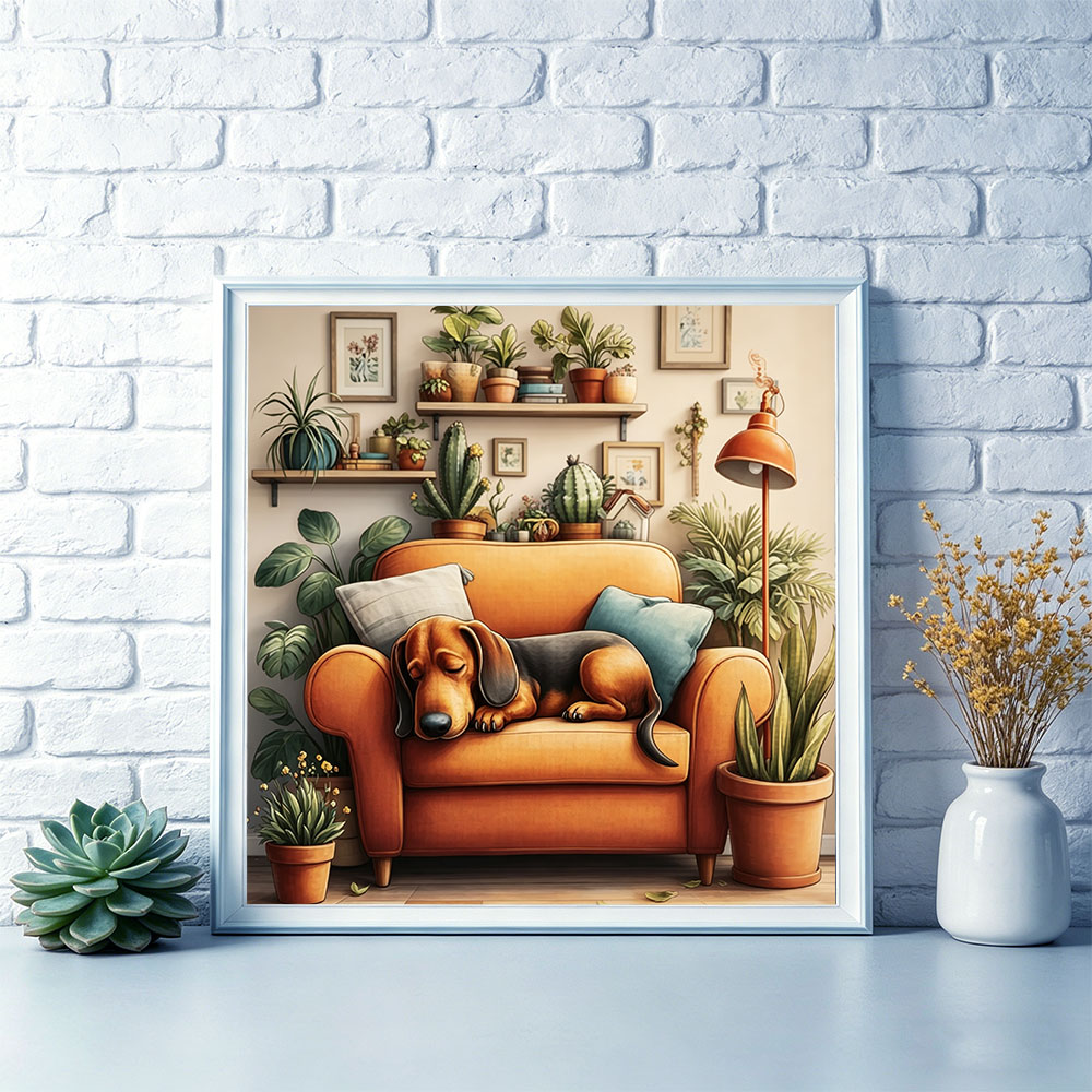 HUACAN Cross Stitch Kit Dog An - Embroidery Job ulasan dan harga