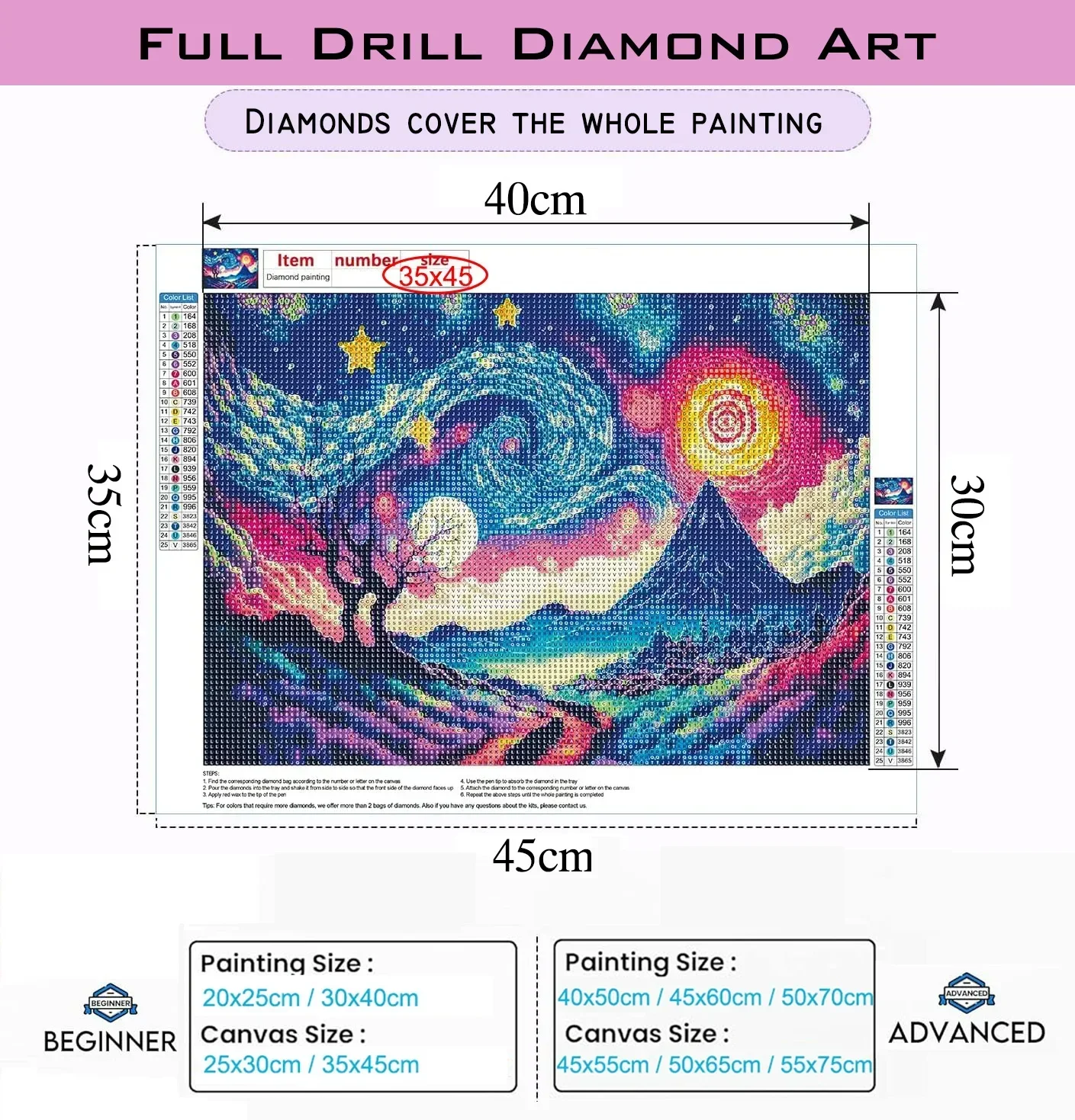 1pc frameless Cross Stitch Dia - Embroidery Pattern ulasan dan harga