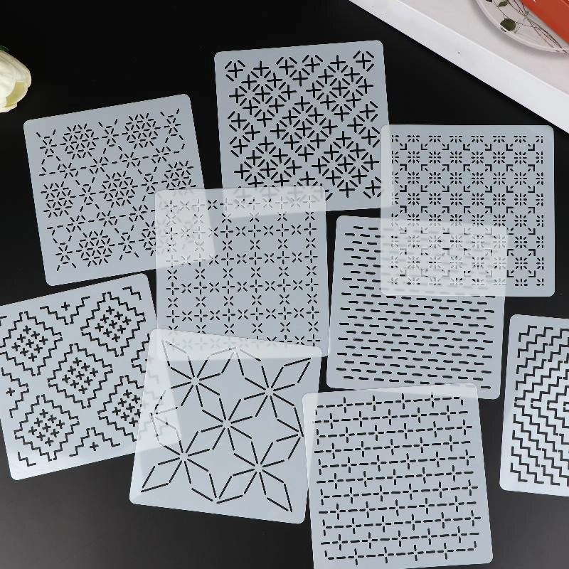 [J]9/32Pcs Sashiko Embroidery  - Embroidery Motif ulasan dan harga