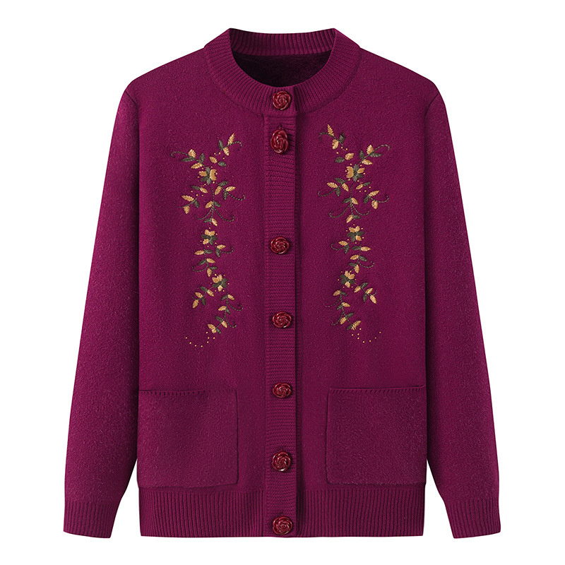 Middle-age Women's Knitted Car - Embroidery Thread Yarn ulasan dan harga