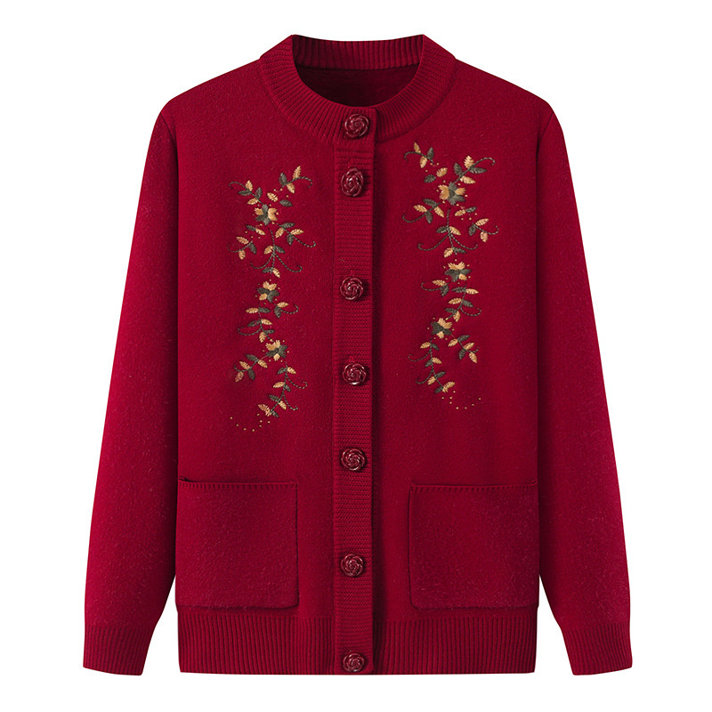 Middle-age Women's Knitted Car - Embroidery Thread Yarn ulasan dan harga