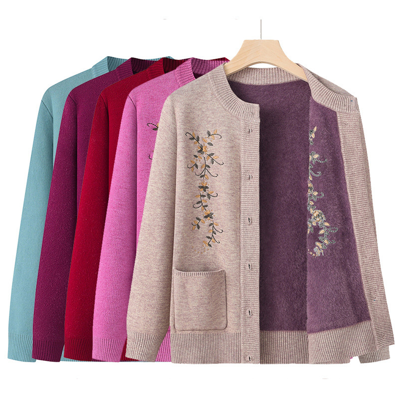Middle-age Women's Knitted Car - Embroidery Thread Yarn ulasan dan harga