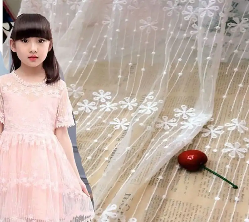 1 yard flower embroidery Lace  - Embroidery Veil ulasan dan harga