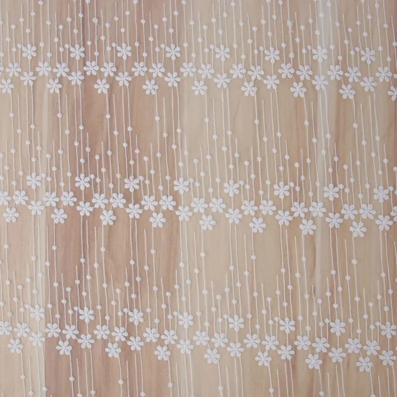1 yard flower embroidery Lace  - Embroidery Veil ulasan dan harga