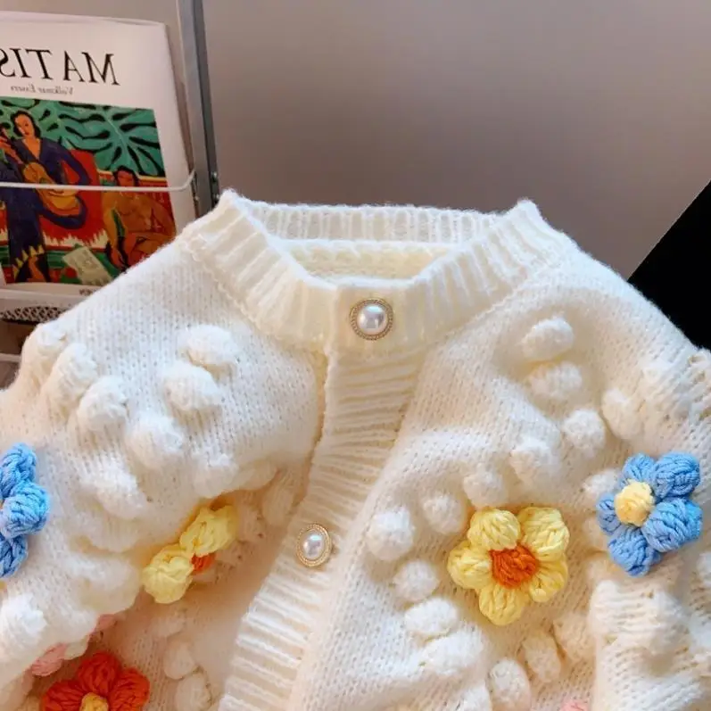 Kawaii Sweater 3D Flower Embro - Embroidery Thread Yarn ulasan dan harga
