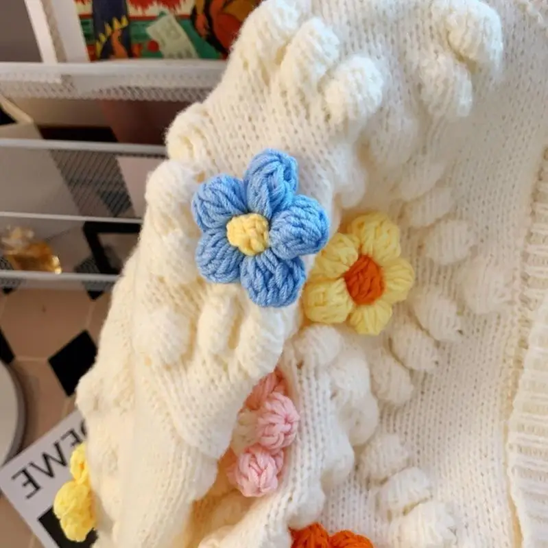 Kawaii Sweater 3D Flower Embro - Embroidery Thread Yarn ulasan dan harga