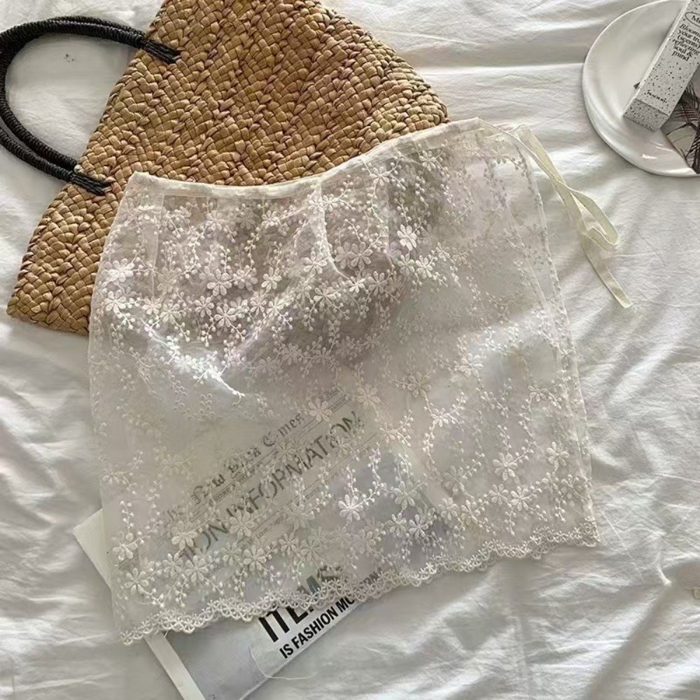 Jeans Decor Lace Fart Curtain  - Embroidery Apron ulasan dan harga
