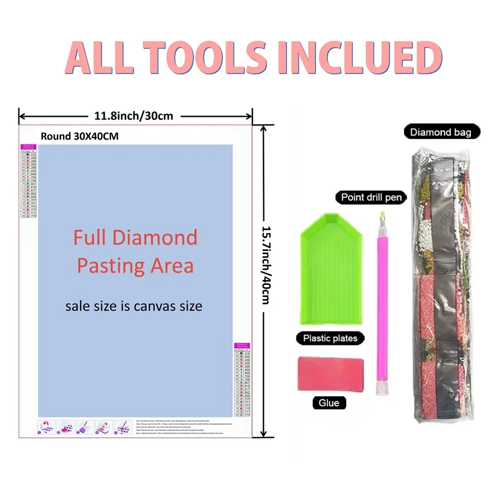 Frameless,5D DIY Diamond Paint - Embroidery Pattern ulasan dan harga