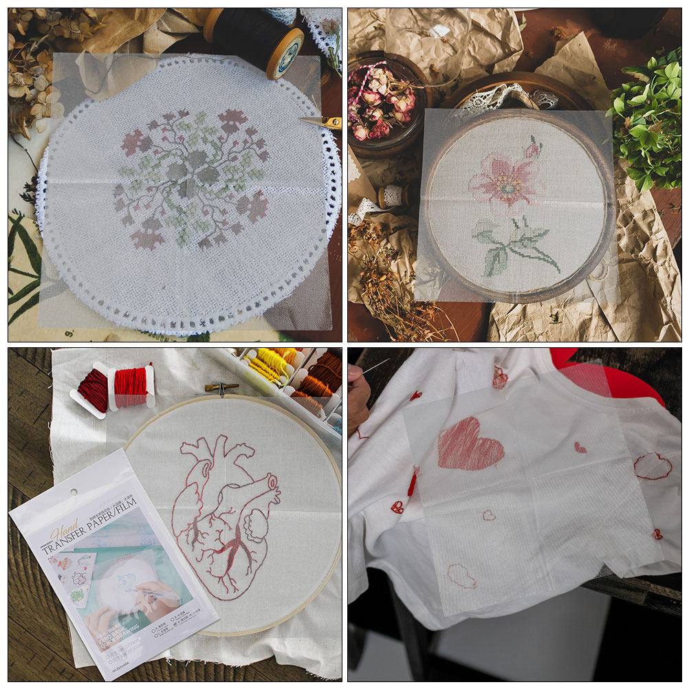 8Pcs Water Soluble Embroidery  - Embroidery Pattern ulasan dan harga