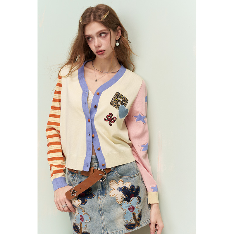 ELFSACK Asymmetrical Knit Card - Embroidery Cream ulasan dan harga