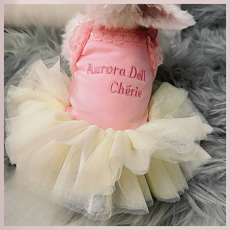 Pink Lace Strap Pet Princess T - Embroidery Cream ulasan dan harga