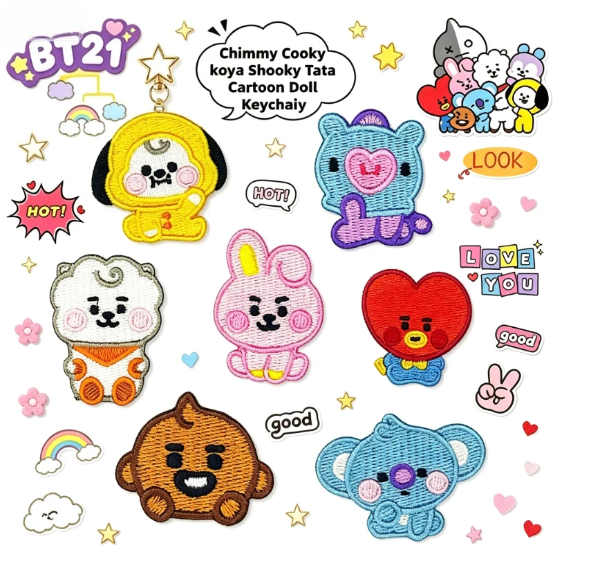 LINE FRIENDS BT21 All Characte - Embroidery Patches ulasan dan harga