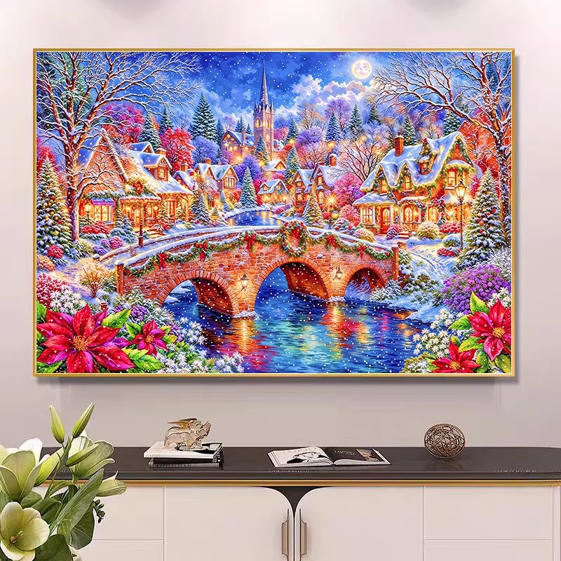 9ct 100x75cm Winter Church Emb - Embroidery Job ulasan dan harga