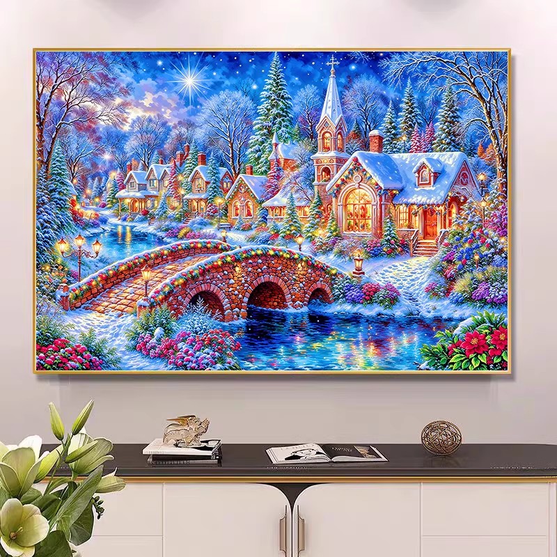 9ct 100x75cm Winter Church Emb - Embroidery Job ulasan dan harga