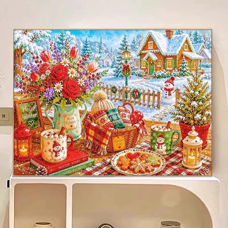9CT 14ct Winter Printed Kits C - Embroidery Job ulasan dan harga