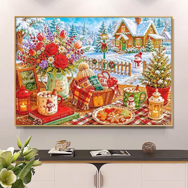 9CT 14ct Winter Printed Kits C - Embroidery Job ulasan dan harga