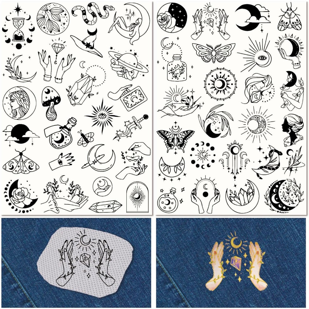 51Pcs Boho Moon Sun Water Solu - Embroidery Motif ulasan dan harga