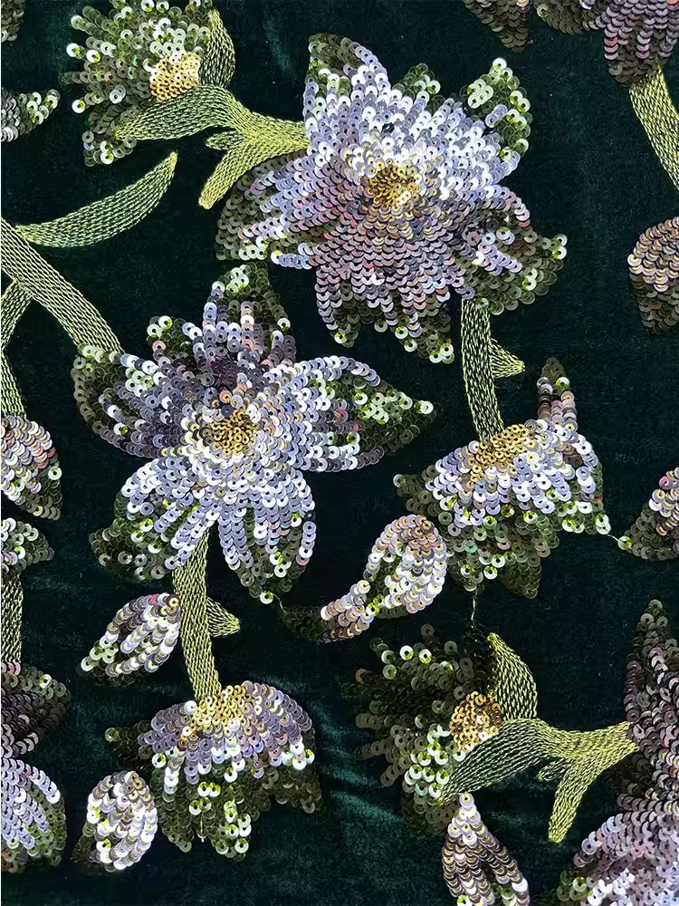 1yard Retro velvet tela Handcr - Velvet Fabric Embroidery ulasan dan harga